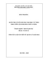 Tóm tắt Luận án Tiến sĩ Quản lý giáo dục: Quản trị cơ sở giáo dục đại học tư thục theo tiếp cận đảm bảo chất lượng