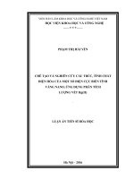 Luận án tiến sĩ chế tạo và nghiên cứu cấu trúc, tính chất điện hóa của một số điện cực biến tính vàng nano 