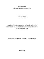 Nghiên cứu hiện trạng, đề xuất các giải pháp phát triển và quản lý rừng phòng hộ bền vững tại tỉnh quảng trị tt 