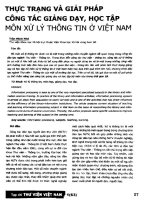 Thực trạng và giải pháp công tác giảng dạy học tập môn xử lý thông tin ở Việt Nam
