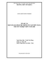 Một số giải pháp hệ thống ôn tập môn toán, thi tốt nghiệp THPT năm 2020 