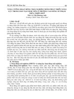 Tăng cường Hoạt động trải nghiệm nhằm phát triển năng lực trong đào tạo sinh viên ở trường Cao đẳng Sư phạm Thừa Thiên Huế