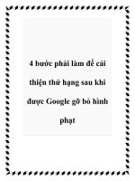 4 bước phải làm để cải thiện thứ hạng sau khi được Google gỡ bỏ hình phạt