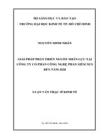 Luận văn kinh tế Giải Pháp Phát Triển Nguồn Nhân Lực Tại Công Ty Cổ Phần