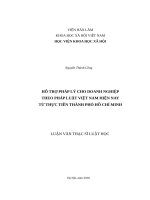 Hỗ trợ pháp lý cho doanh nghiệp theo pháp luật việt nam hiện nay từ thực tiễn thành phố hồ chí minh 