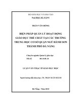 Biện pháp quản lý hoạt động giáo dục thể chất tại các trường trung học cơ sở quận ngũ hành sơn thành phố đà nẵng   