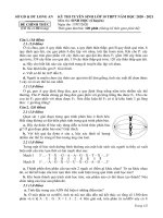 Đề thi vào lớp 10 chuyên Sinh học năm 2020-2021 có đáp án – Trường THPT chuyên Long An