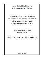 Vận dụng marketing hỗn hợp (marketing mix) trong xuất khẩu hàng nông sản việt nam vào thị trường nhật bản tt 