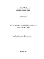 Tội vi phạm quy định về bảo vệ động vật nguy cấp, quý, hiếm