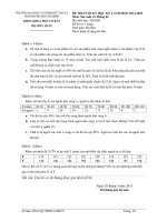 Đề thi cuối học kỳ 2 năm học 2014-2015 môn Xác suất thống kê - ĐH Sư phạm Kỹ thuật TP. HCM