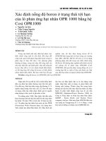 Xác định nồng độ boron ở trạng thái tới hạn của lò phản ứng hạt nhân OPR 1000 bằng hệ Cosi OPR1000