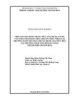 Một số giải pháp tham mưu xây dựng cơ sở vật chất đảm bảo tiêu chuẩn công nhận lại trường mầm non đạt chuẩn quốc gia mức độ i tại trường mầm non hoằng long, TP thanh hóa 