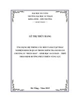 Ứng dụng hệ thống câu hỏi và bài tập trắc nghiệm khách quan trong kiểm tra đánh giá chương iv phân bào   sinh học 10 cơ bản   thpt theo định hướng phát triển năng lực  