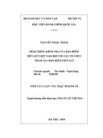 Tóm tắt Luận văn Thạc sĩ Kinh tế: Hoạt động Kiểm tra của Bảo hiểm tiền gửi Việt Nam đối với các tổ chức tham gia Bảo hiểm tiền gửi