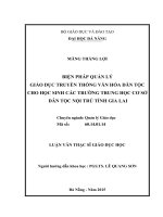 Biện pháp quản lý giáo dục truyền thống văn hóa dân tộc cho học sinh các trường trung học cơ sở dân tộc nội trú tỉnh gia lai   