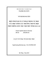 Biện pháp quản lý hoạt động tự học của học sinh các trường trung học phổ thông dân tộc nội trú tỉnh gia lai   