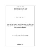 Những yếu tố ảnh hưởng đến chất lượng học ngoại ngữ của sinh viên đại học ở Thành phố Hồ Chí Minh hiện nay