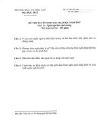 Đề thi tuyển sinh sau đại học môn Ngôn ngữ học đại cương