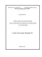Những nhân tố ảnh hưởng đến chất lượng đào tạo trường cao đẳng nghề TP  hồ chí minh 