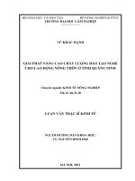Giải pháp nâng cao chất lượng đào tạo nghề cho lao động nông thôn ở tỉnh quảng ninh 