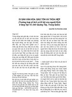 Di sản văn hóa: Bảo tổn và thỏa hiệp (trường hợp di tích và lễ hội của người kinh ở làng Vạn Vĩ, tỉnh Quảng Tây, Trung Quốc