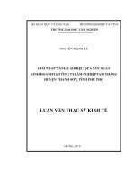 Giải pháp nâng cao hiệu quả sản xuất kinh doanh tại công ty lâm nghiệp tam thắng huyện thanh sơn, tỉnh phú thọ 