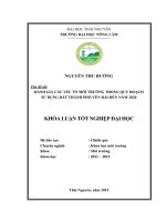 Đánh giá các yếu tố môi trường trong quy hoạch sử dụng đất thành phố yên bái đến năm 2020 