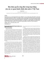 Bảo đảm quyền công dân trong hoạt động của các cơ quan hành chính nhà nước ở Việt Nam