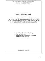 Áp dụng các kĩ thuật dạy học tích cực để nâng cao hiệu quả các tiết học theo chủ đề môn lịch sử 8 ở trường trung học cơ sở hà châu 