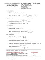 Đề thi cuối học kỳ II năm học 2014-2015 môn Toán cao cấp A1 - Đại học Sư phạm Kỹ thuật TP. HCM