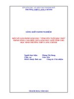 Một số giải pháp giáo dục “tình yêu tuổi học trò nhằm nâng cao hiệu quả giáo dục giới tính cho học sinh trường THPT lang chánh 