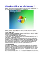 Khắc phục 10 lỗi cơ bản trên Windows 7