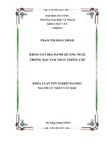 Khảo sát địa danh quảng ngãi trong đại nam nhất thống chí  