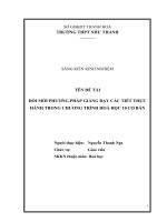 ĐỔI mới PHƯƠNG PHÁP GIẢNG dạy các TIẾT THỰC HÀNH TRONG CHƯƠNG TRÌNH HOÁ học 10 cơ bản 