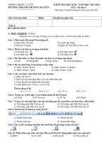 De thi tren giay mon tin hoc lop 6