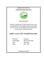 Đánh giá ảnh hưởng của hoạt động khai thác than tới môi trường nước sinh hoạt khu mỏ lộ thiên bắc làng cẩm mỏ than phấn mễ tại xã phục linh huyện đại từ tỉnh thái nguyên 
