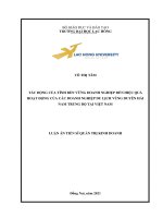 Luận án Tiến sĩ Quản trị kinh doanh: Tác động của tính bền vững doanh nghiệp đến hiệu quả hoạt động của các doanh nghiệp du lịch vùng duyên hải Nam Trung Bộ tại Việt Nam