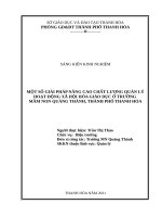 Một số giải pháp nâng cao chất lượng quản lý hoạt động xã hội hóa giáo dục ở trường mầm non quảng thành, thành phố thanh hóa 