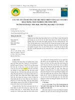 Các yếu tố ảnh hưởng tới việc phát triển năng lực tổ chức hoạt động trải nghiệm cho sinh viên ngành Giáo dục tiểu học Trường Đại học Tân Trào
