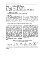 Quá trình biến đổi kinh tế ở Thành phố Hồ Chí Minh trong 20 năm đầu đổi mới (1986-2006)