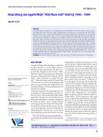 Hoạt động của người Nhật “Việt Nam mới” thời kỳ 1945 - 1954