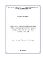 Một số giải pháp hoàn thiện triển khai chính sách tạo việc làm trên địa bàn huyện lương sơn, tỉnh hòa bình, giai đoạn 2011   2015 