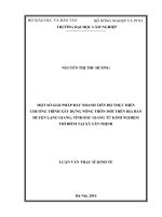 Một số giải pháp đẩy nhanh tiến độ thực hiện chương trình xây dựng nông thôn mới trên địa bàn huyện lạng giang, tỉnh bắc giang từ kinh nghiệm thí điểm tại xã tân thịnh 