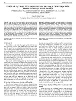 Thiết kế dạy học tích hợp bằng ma trận quy chiếu mục tiêu trong giáo dục nghề nghiệp