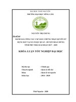 Đánh giá công tác cấp giấy chứng nhận quyền sử dụng đất trên địa bàn xã ngọc quan huyện đoan hùng tỉnh phú thọ giai đoạn 2017 2019 