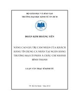Luận văn kinh tế Nâng Cao Giá Trị Cảm Nhận Của Khách Hàng Tín Dụng