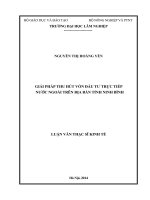 Giải pháp thu hút vốn đầu tư trực tiếp nước ngoài trên địa bàn tỉnh ninh bình 