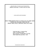 Phát triển phẩm chất và năng lực của học sinh thông qua bài học theo chủ đề trong môn toán 9 trường THCS nga thái 
