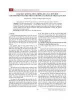 Giáo dục kĩ năng sống thông qua các môn học cho sinh viên năm thứ nhất ở trường Cao đẳng Sư phạm Lạng Sơn