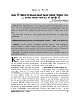 Kinh tế thông tin trong hoạt động thông tin thư viện: Xu hướng trong thời đại kỹ thuật số